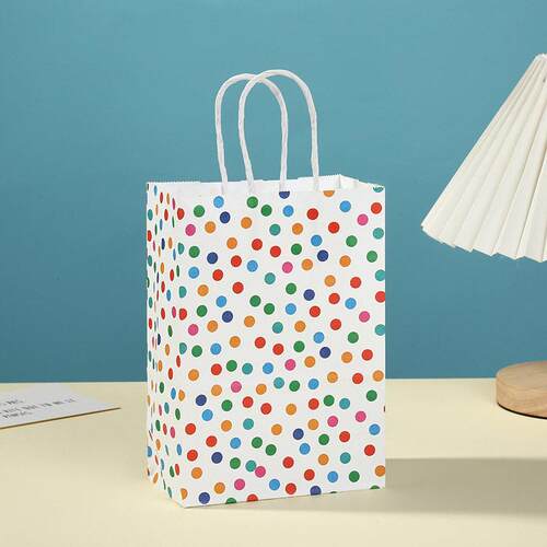 24pcs Rainbow Kraft Paper Gift Bags Happy Birthday Festival