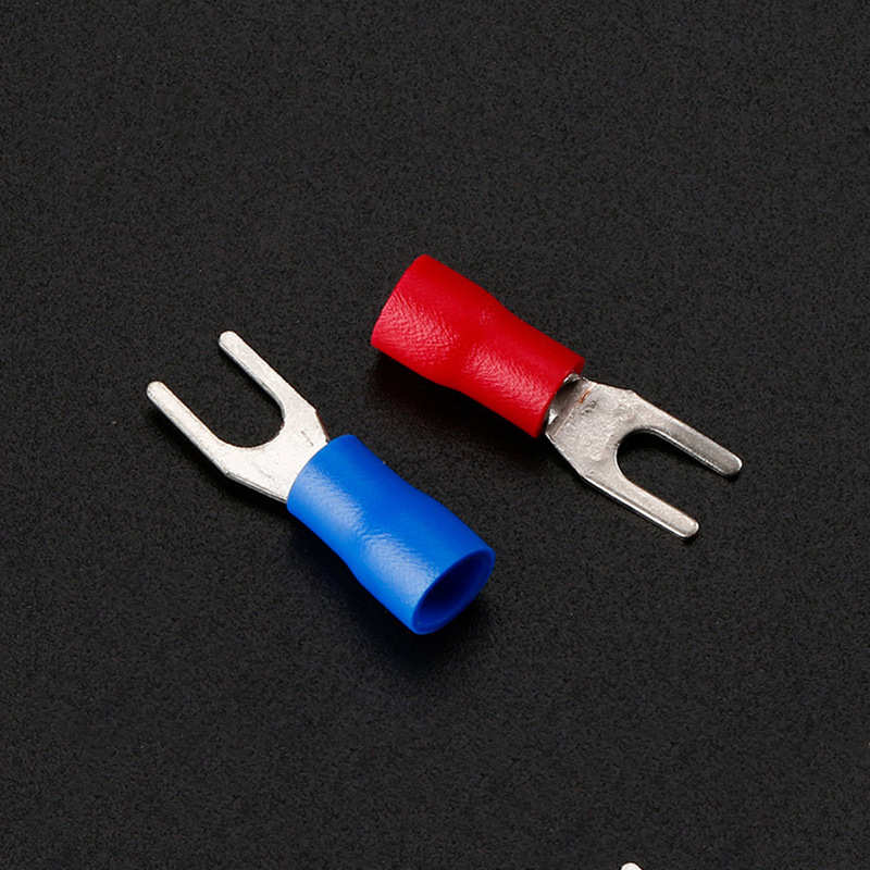 冷 端子-鼻子pvc5型端子.端子y接线铜sv34 绝缘镀锡压黑色铜