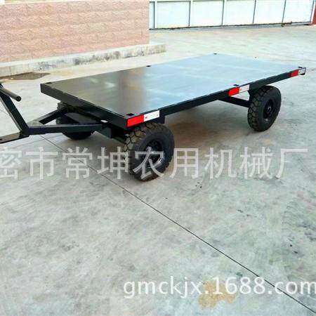 厂家供应 手推四轮拖车 2吨平板拖车 手推牵引两用拖车