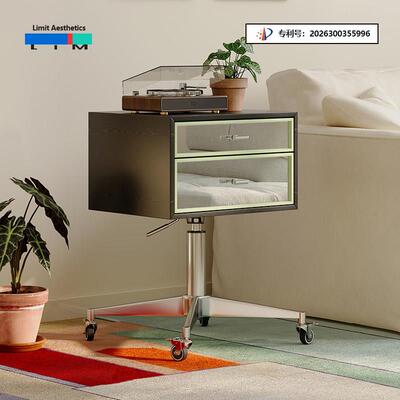 LIM界限窈窕定制床头柜包豪斯镜面不锈钢烤漆床边柜移动升降边几Z