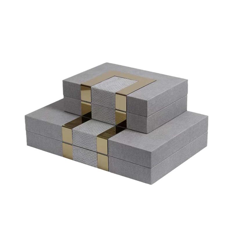 现代简约轻奢皮革首饰收纳盒客厅梳妆台卧室衣帽间桌面装饰品摆件