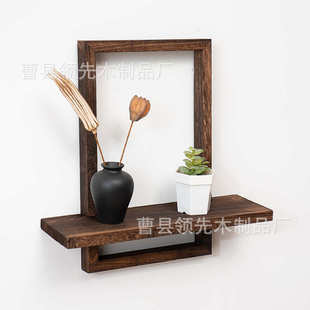 装 浮动搁板木质储物架家用方形实木壁挂式 饰置物架 件套乡村风格