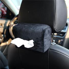 汽车椅背纸巾盒车载毛绒餐巾，纸盒抽取式多功能车用纸巾盒套diy