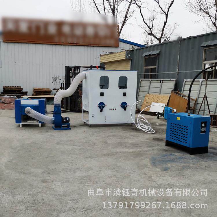 双工位宠物窝充棉机 纤维棉球球棉开松机 塑胶玩具摆件填充机