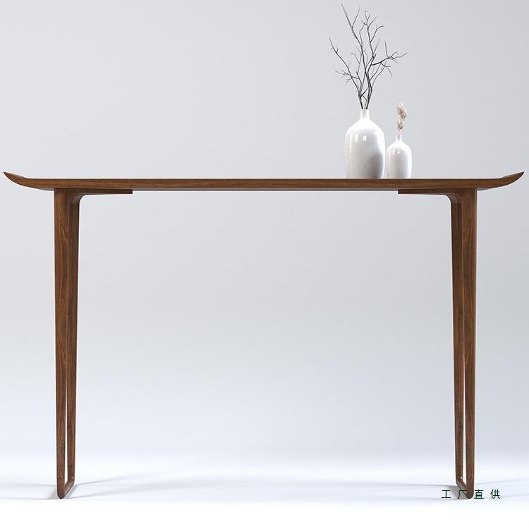 新中式玄关桌客厅靠墙玄关柜简约中堂黑胡桃木供桌入户极窄条案几