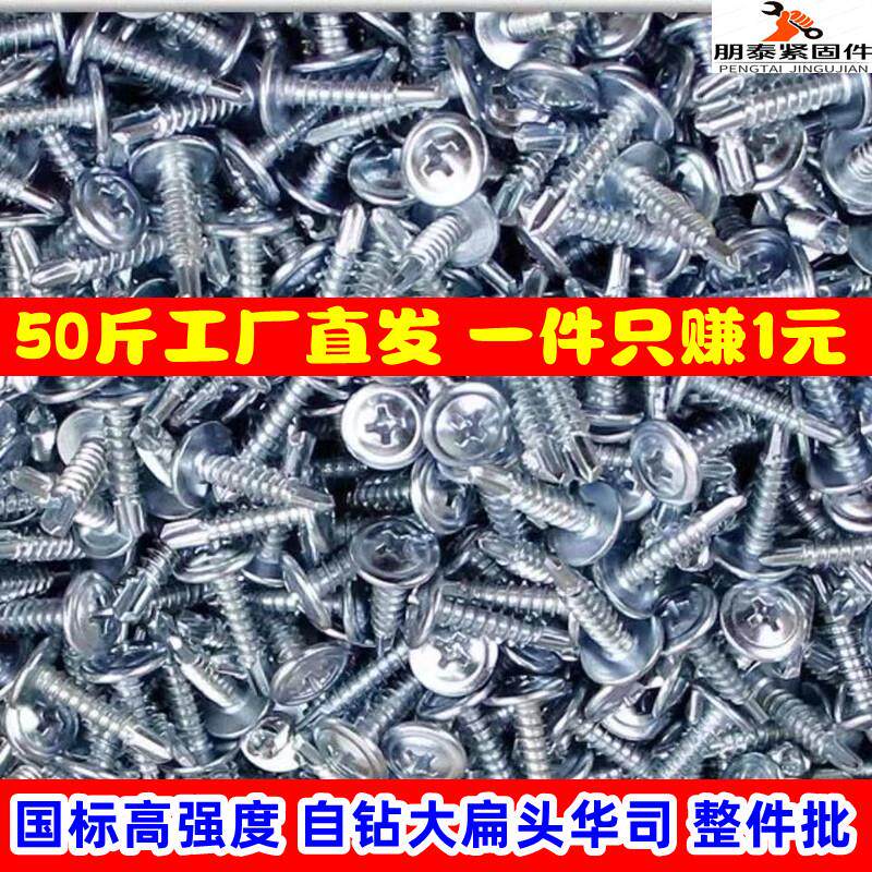 国标华司钻尾丝十字大扁头自攻自钻燕尾钉螺钉大圆头M4.2*16 整件