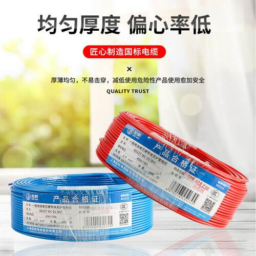 起帆RV1 4 6 10 16 25 35 50 70平方单芯多股软线国标纯铜电子线