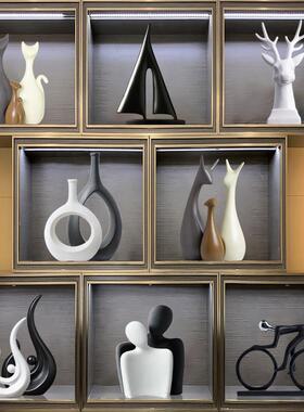 简约轻奢高档软装客厅酒柜电视柜玄关摆件办公室桌面装饰柜装饰品