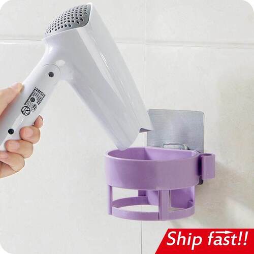wall cabinet hair dryer holder blower hanger metal hooks