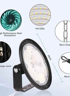 高品质UFO仓库工业工矿灯100w-300w工厂和车库长寿命节能6000Kled