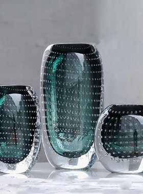 简约玻璃花瓶摆件创意客厅插花现代轻奢玄关桌面软装饰品