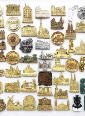 世界各地名胜古迹旅游纪念品磁铁冰箱贴简约工艺品留言贴