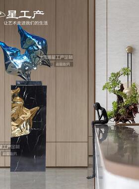 样板间装置办公室售楼部不锈钢软装摆件装饰空间艺术创意雕塑