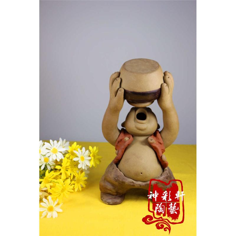 陶泥 陶艺 泥塑 手工艺术品 收藏品特色 酒店摆件摆饰 大喝酒