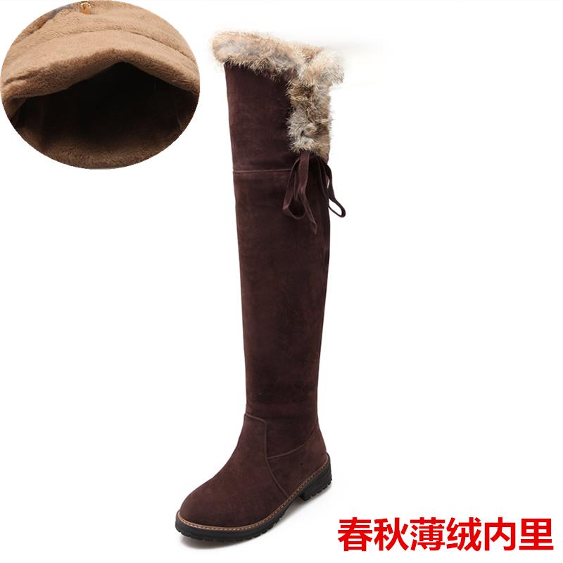 高档2024季新款雪地码靴冬4女加厚加绒长筒过膝长靴高筒棉靴40大3