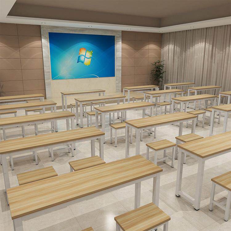 新款直销小学幼儿园彩色单双人课桌椅凳绘画美术桌培训书桌电脑桌