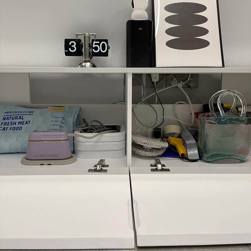 北欧高款落地简约电视柜日式客厅现代实木小户型卧室地柜白色轻奢