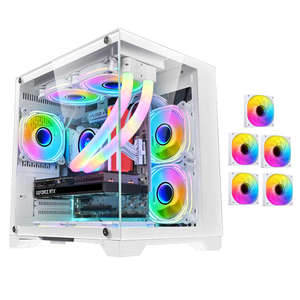 玩嘉孤勇者mini海景房机箱无立柱全景白色M-ATX台式电脑小机箱240