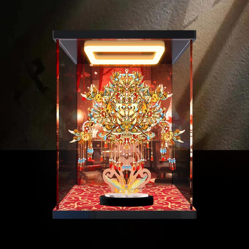 回形灯高清防尘罩适用拼酷九龙九凤金属拼图立体模型亚克力展示盒