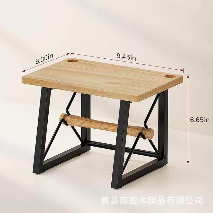 铁木结合标K211231打印机打办公室摆台式标签机印置物架实木打印