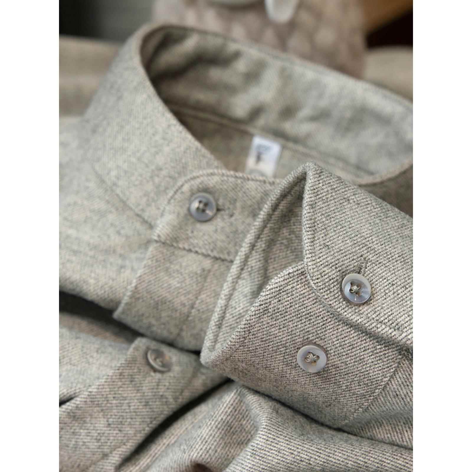 高端磨毛衬衫男2025秋冬季法兰绒厚款立领衬衣高级感软糯保暖上衣