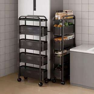 夹缝间置物架不锈钢推mm1019 a车厨小房冰箱窄缝隙收纳柜可移卫生