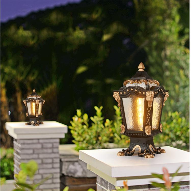 中式柱头灯户外防水围墙壁灯家用大门庭院灯花园别墅景观狮子型柱