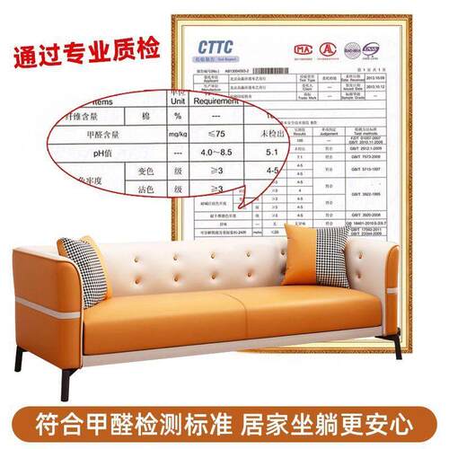 小户型卧室客厅布艺现代简约出租房双三人位休息区接待免洗拼色
