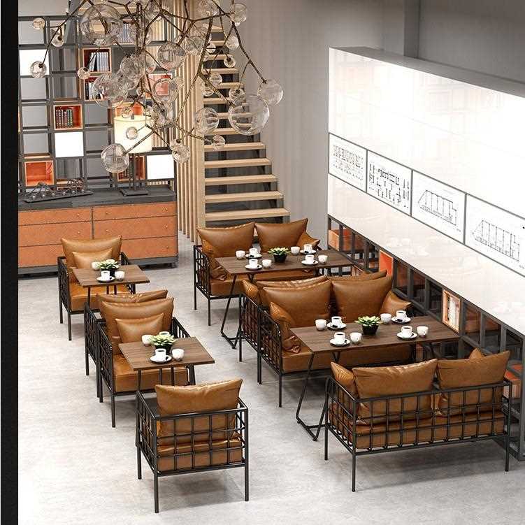工业桌椅组合咖啡馆奶茶店酒吧TB637748清吧烤店铺用烧风西餐厅卡