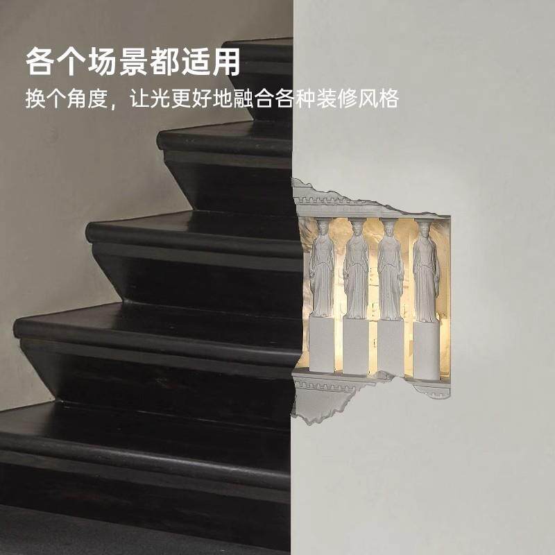 女柱壁灯感应夜灯走廊楼梯石神膏灯嵌入式墙内角嵌壁龛宿氛围MC80