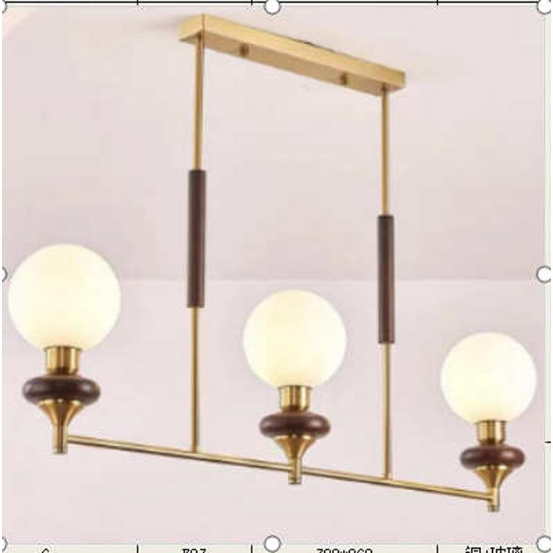 新灯铜复古吊灯木色铜主客厅灯灯全魔豆美式胡桃餐厅法式卧室中式