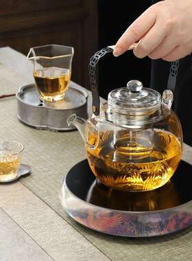 水晶电陶炉家用茶炉煮茶器机身带灯光系列投缘静音小型智能煮茶炉