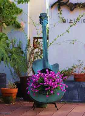 新品花园20201124装饰品庭院创意术花盆阳台别墅民宿布置吉他摆件