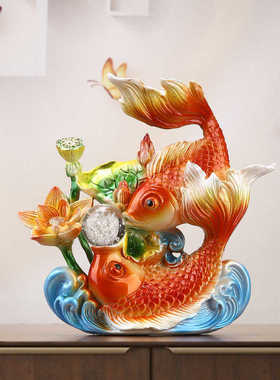 年年有余办公室桌面招财锦鲤摆件客厅玄关装饰品开业乔迁送礼