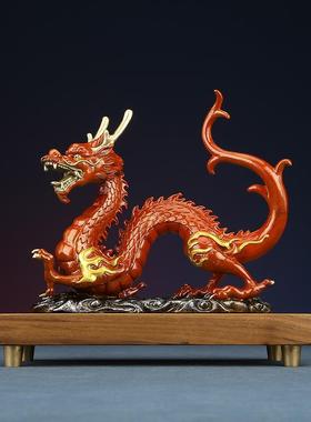 黄铜龙行天下摆件生肖龙开业家居玄关电视柜店铺前台商务礼品装饰