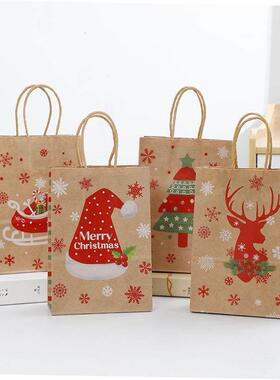 Christmas reticule Kraft paper bag Gift packaging bag手提袋