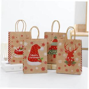 Christmas reticule Kraft paper bag Gift packaging bag手提袋