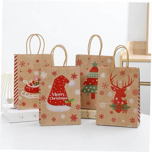 Christmas reticule Kraft paper bag Gift packaging bag手提袋