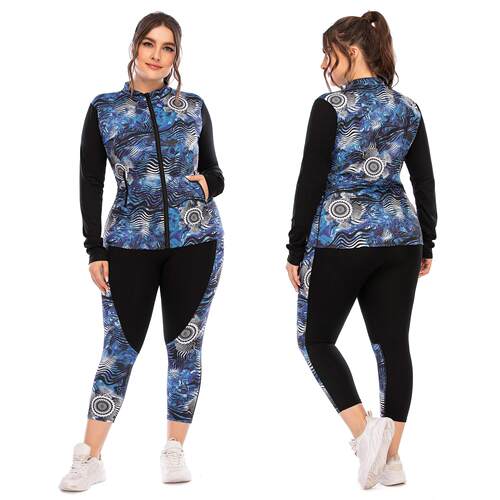 Large yoga suit, tight pants, sports bra,