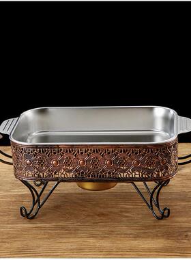 不锈盘钢烤鱼盘家专用锅电磁炉用烤商用烤T272PDP0鱼炉长方形深烤