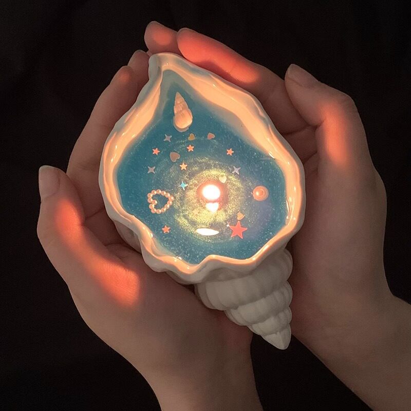 海螺贝壳香薰蜡烛创意手作灭烛剪