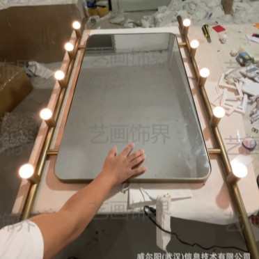 酒店led发光智能镜不锈钢框挂墙浴室镜民宿卫生间镜触摸控制