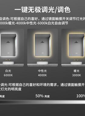 智能浴室镜挂墙式家用卫生镜KOA子间手间带灯触摸防雾l屏ed发光洗