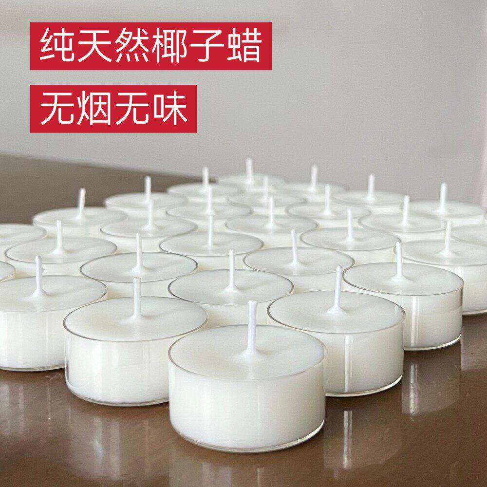 天然家用无烟无味植物环保椰子蜡加热煮茶供佛专用小蜡烛香薰氛围