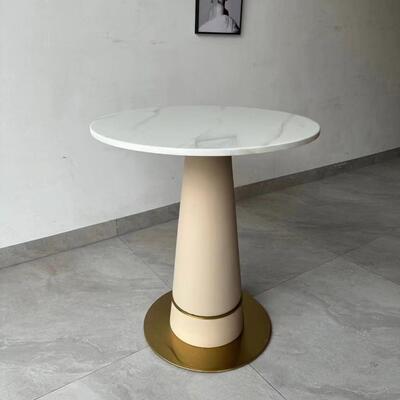 HY-C33轻奢岩板小圆桌现代家用餐桌酒店咖啡厅桌子售楼处大理石洽