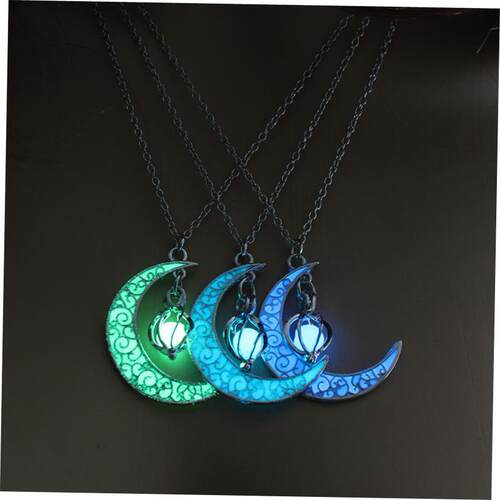 2019 Moon Glowing Necklace Gem Charm Jewelry Silver Plated