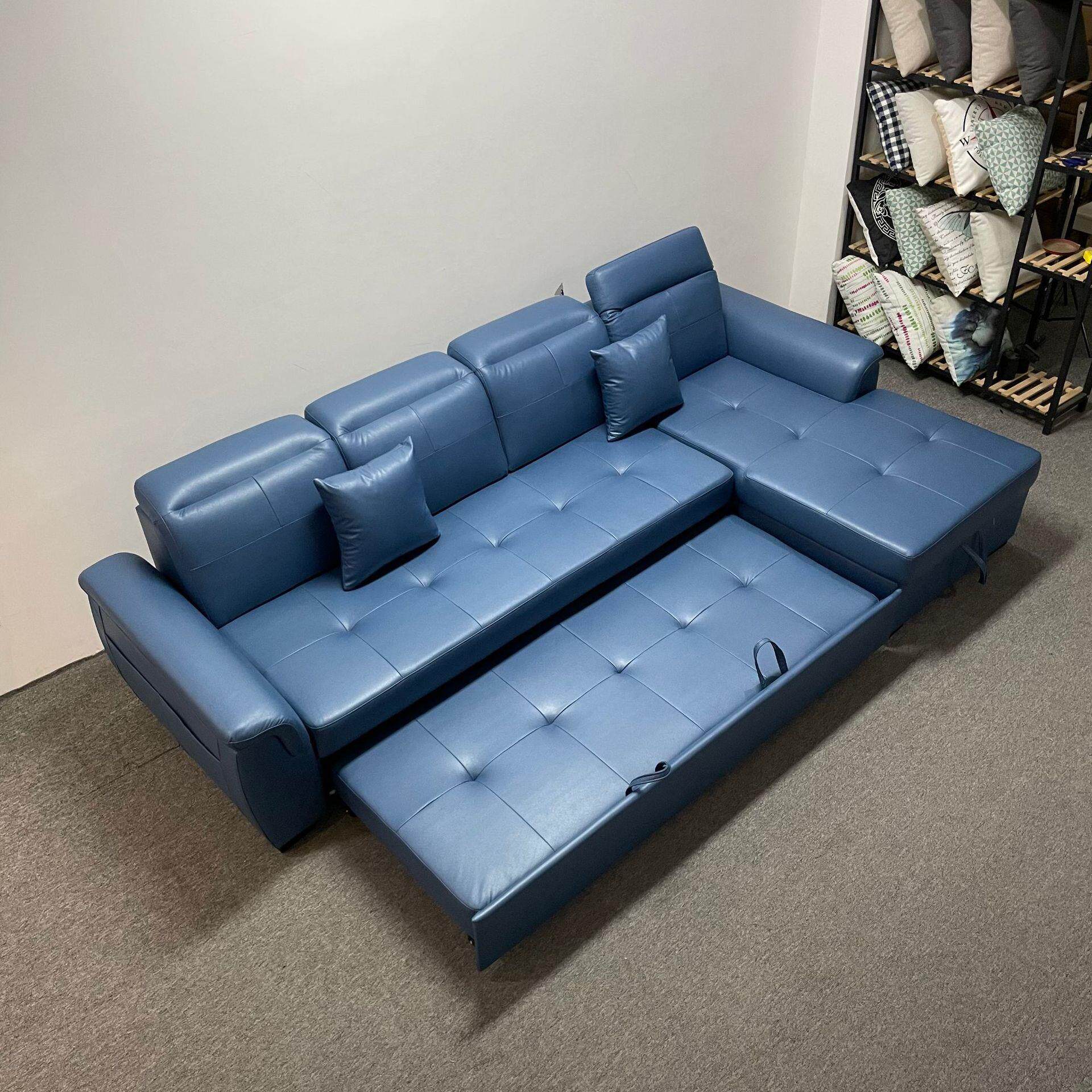 多功能现代简约风折叠沙发床 小户型转角客厅沙发可储物 两用科技