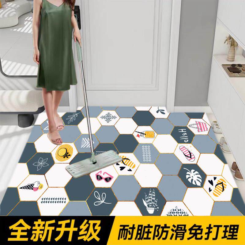 CF89入户门地垫PVC可擦洗脚垫门垫进门厨房门口地毯垫子裁剪