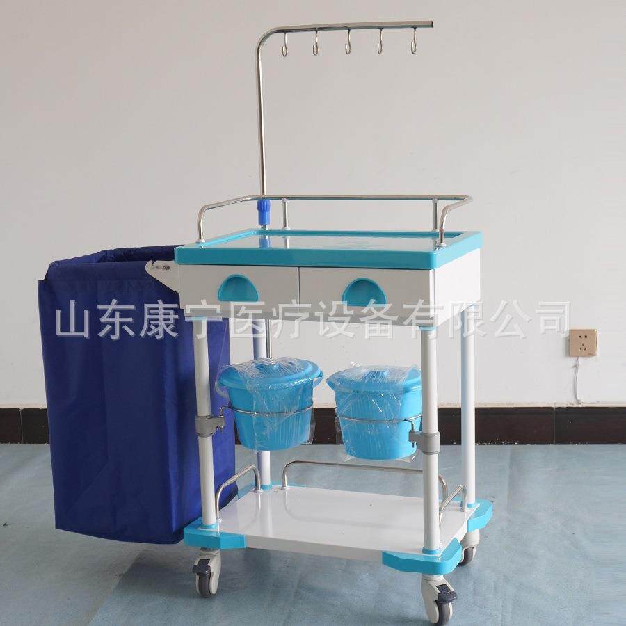 污物收纳车静音轮晨间护理车收纳污物袋酒店保洁304不锈钢污物车