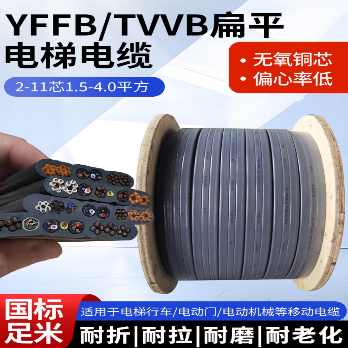 TVVBYFFB电梯行车设备专用扁电缆随行空调电缆